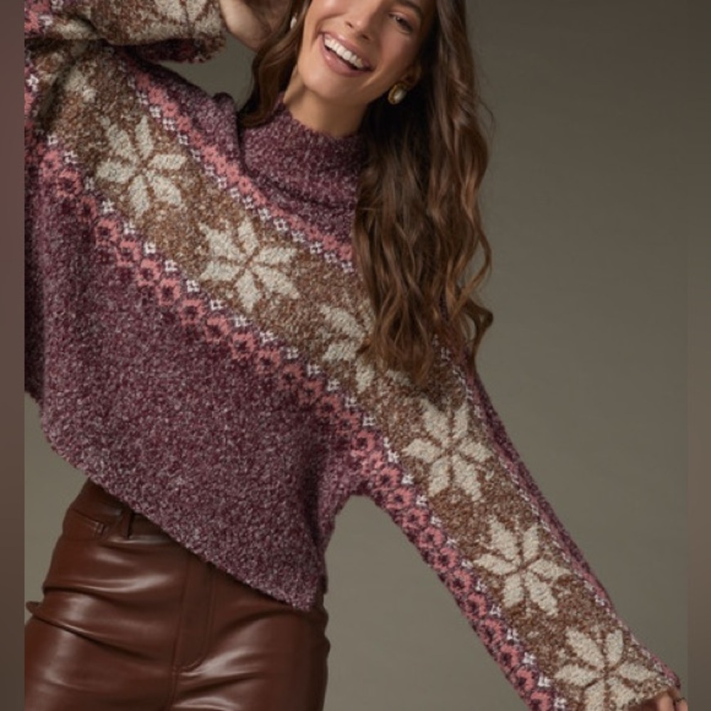 Louise Boucle Snowflake Pullover Sweater